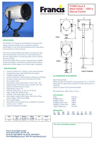 Francis Searchlights FH380D – Drawing (dc645d53d0ba_S1-1 S. 1)