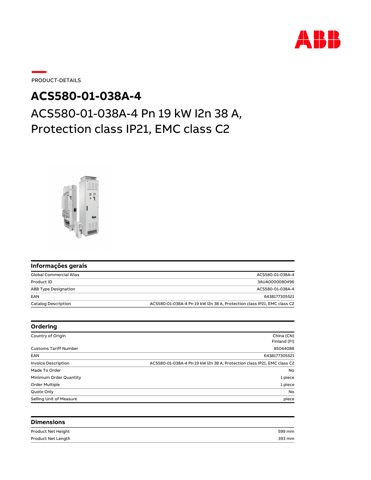 ABB Marine ACS580-01-038A-4 – Drawing (4a3c0a4c0518_S1-2 S. 1)