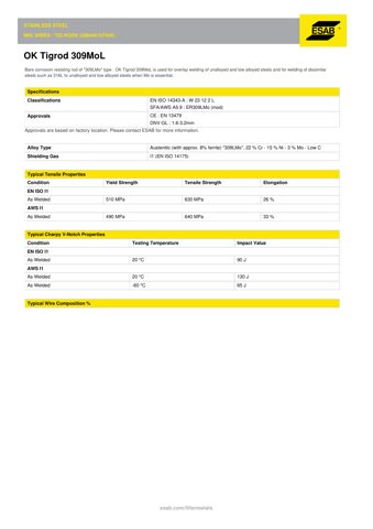 ESAB OK Tigrod 309MoL / I1 – Drawing (98bc05ba4bdc_S1-1 S. 1)