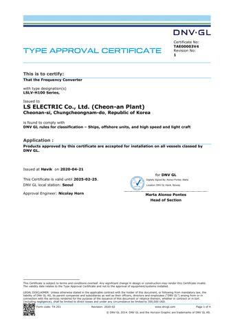 LS ELECTRIC Co., Ltd. (Cheon-an Plant) LSLV-H100 Series – Drawing (581765009c9a_S1-1 S. 1)