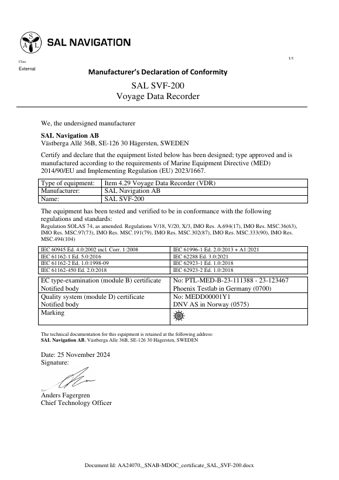 SAL Navigation AB SAL SVF-200 – Page preview (d710d539c4e9_S1-3 S. 1)