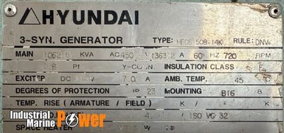 Hyundai Marine Gen HFC 500kVA 400V 50Hz