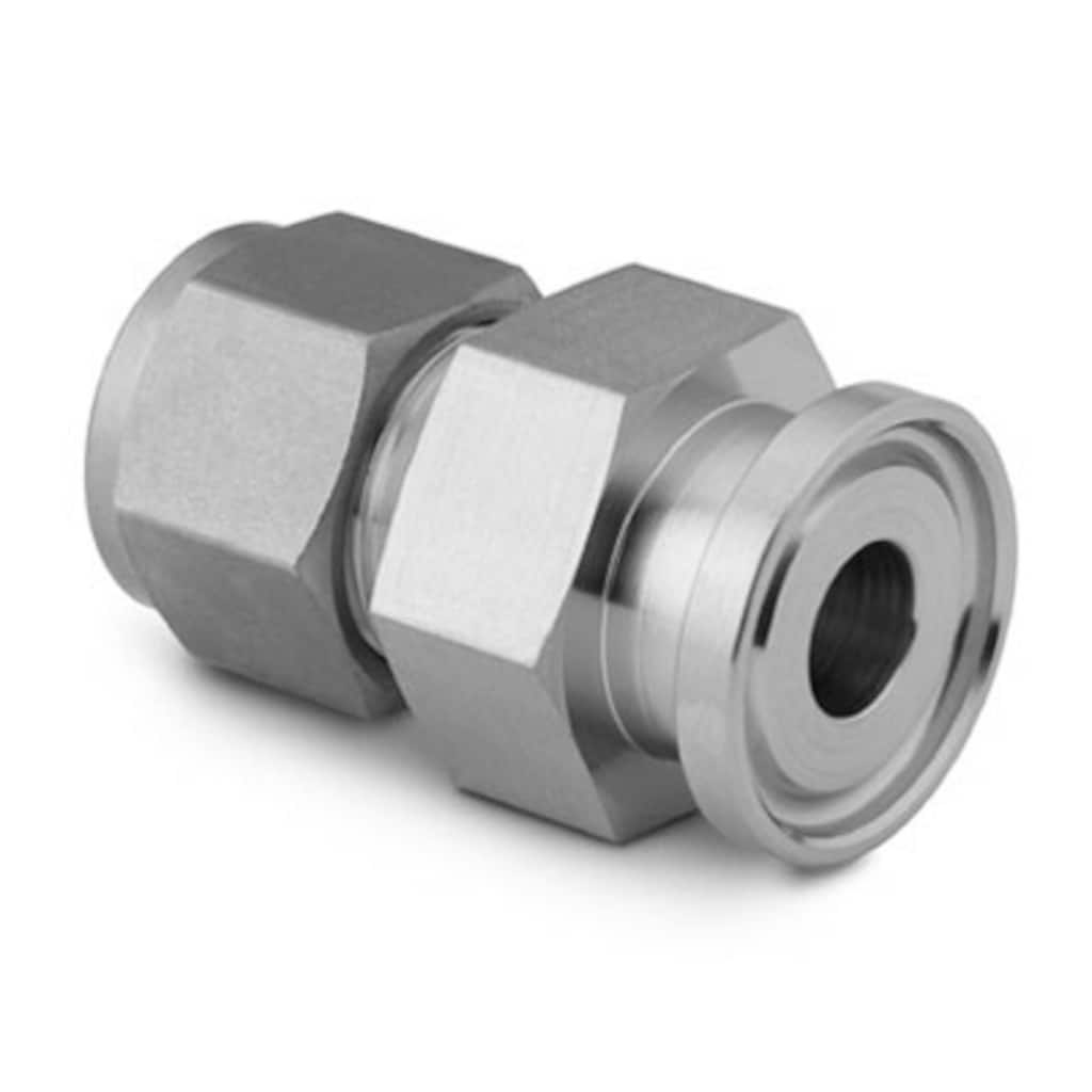 Swagelok 316 SS Sanitary Fitting, 1/4 in. Tube OD x 3/4 in. Kwik-Clamp Flange