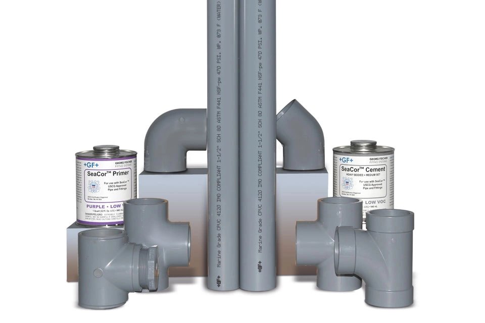Georg Fischer Schedule 80 CPVC 4120 Marine Grade Pipes, Fittings and Valves