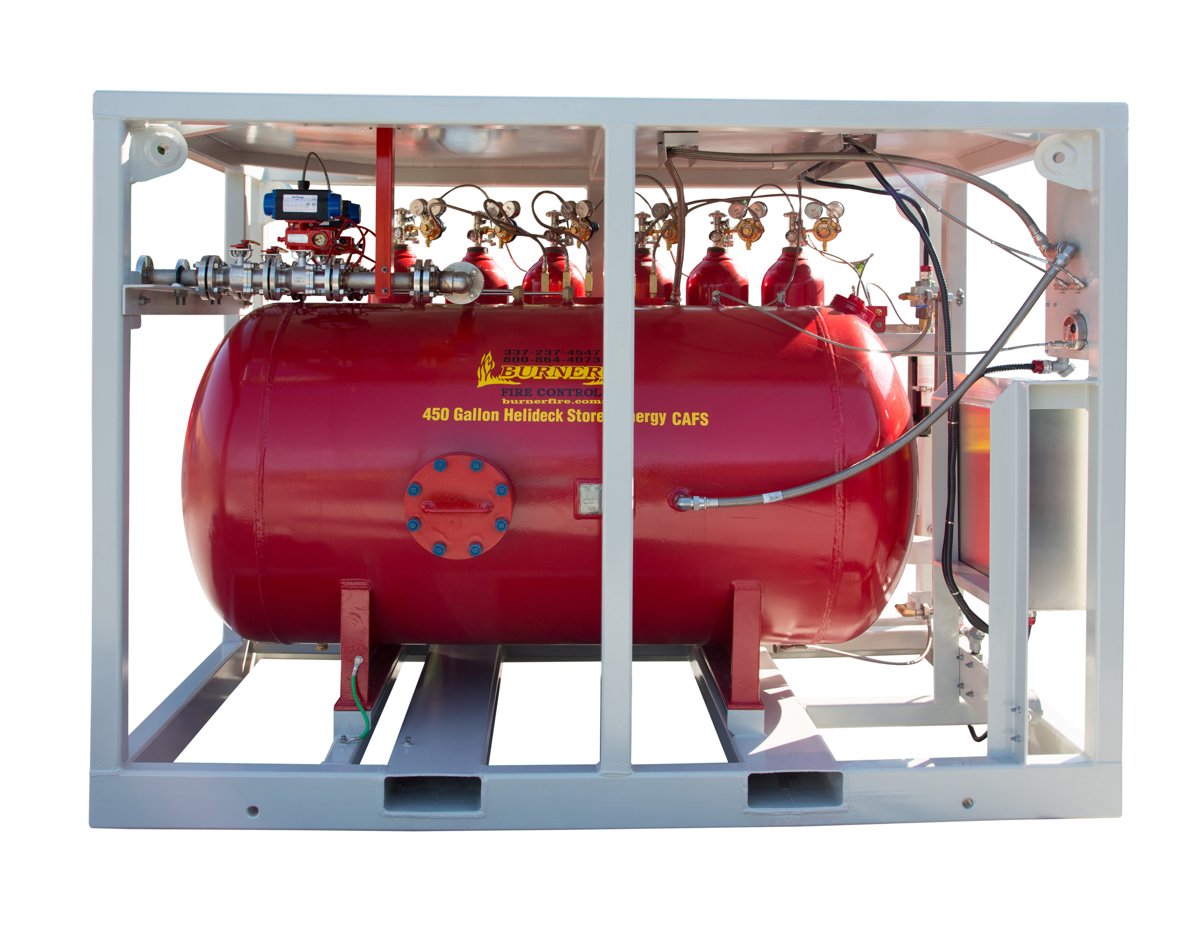Tyco Fire Protection Products Model EF12681 Foam Stations approved for use as excess equipment for protection of helicopter landing pads on mobile offshore drilling units without refueling facilities.