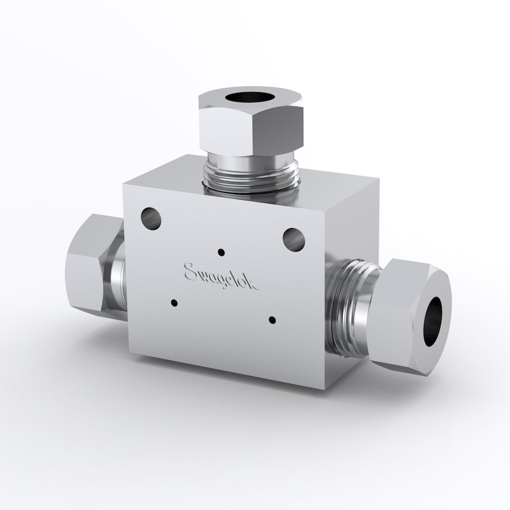 Swagelok 316 Stainless Steel IPT Series Tee, 1/4 in. Medium Pressure Coned and Threaded Connection, 20 000 psi (1379 bar)