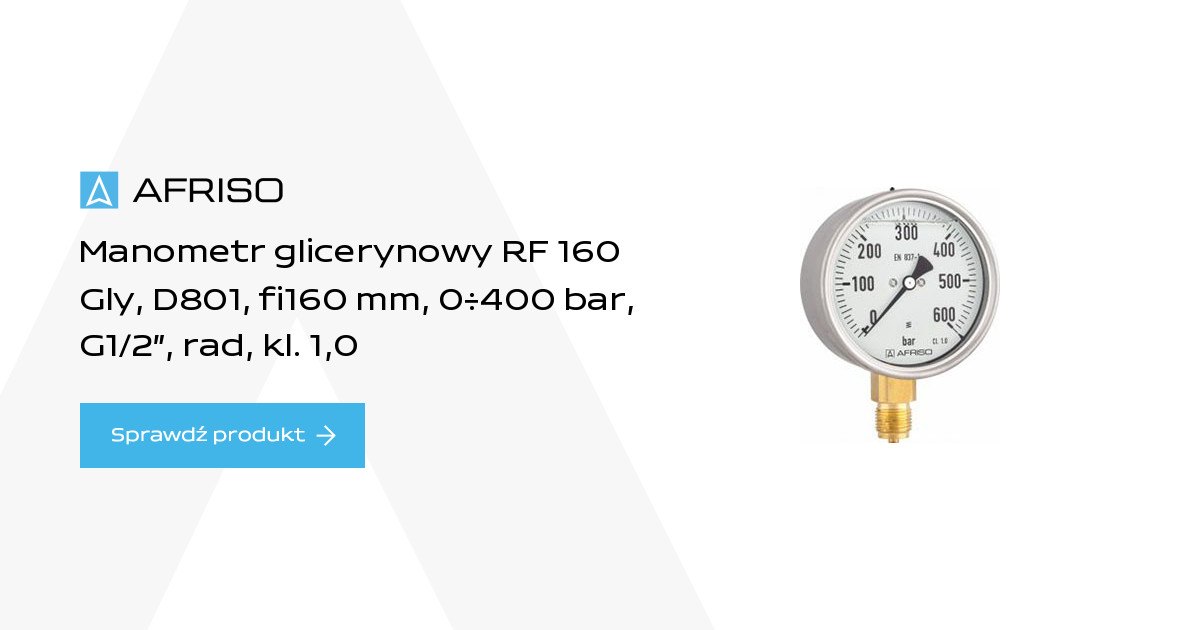 AFRISO Glycerine filled Bourdon tube pressure gauges RF160Gly | 85273801