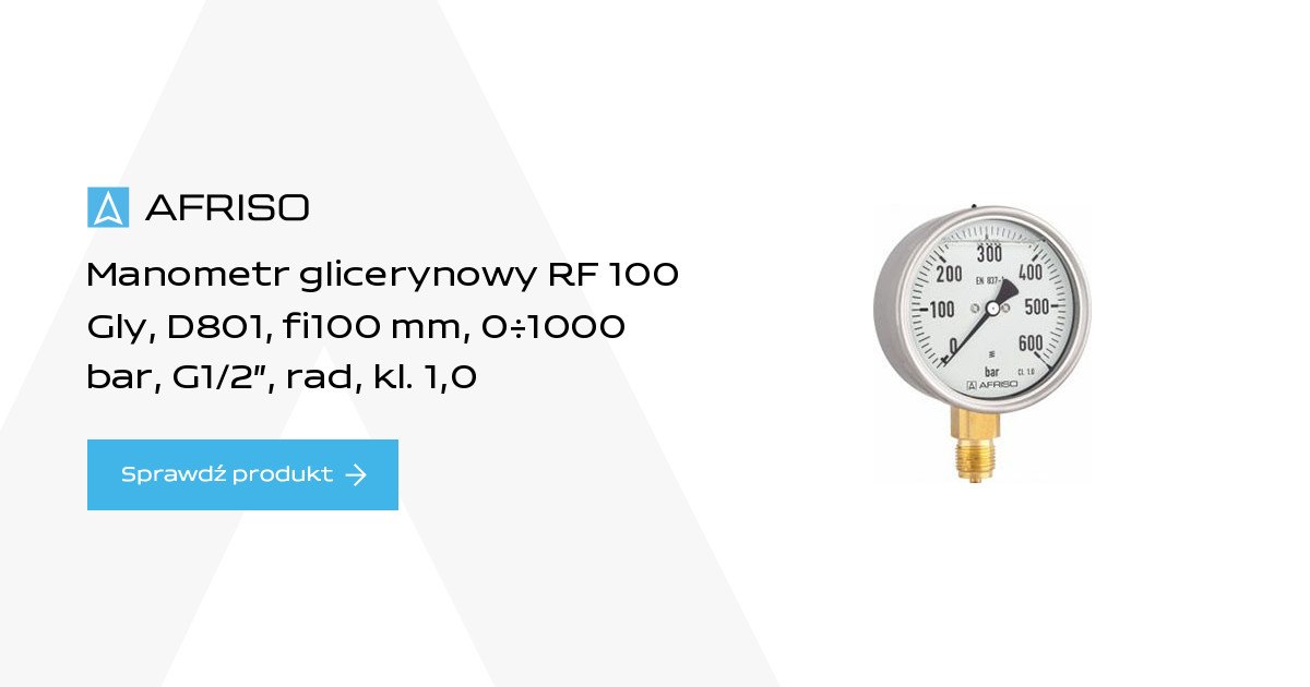AFRISO Glycerine filled Bourdon tube pressure gauges RF100Gly | 85225801