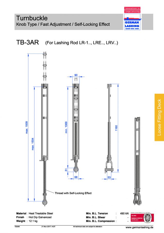 GERMAN LASHING Robert Böck Turnbuckle TB-3AR