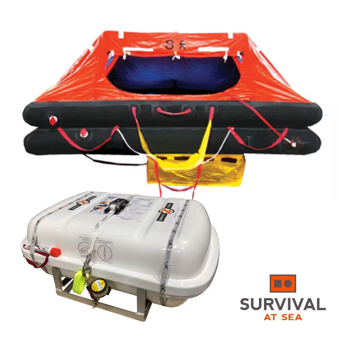 Survitec Group Type "SURVIVA Mk3" 6, 6-person SOLAS A or SOLAS B inflatable liferaft.