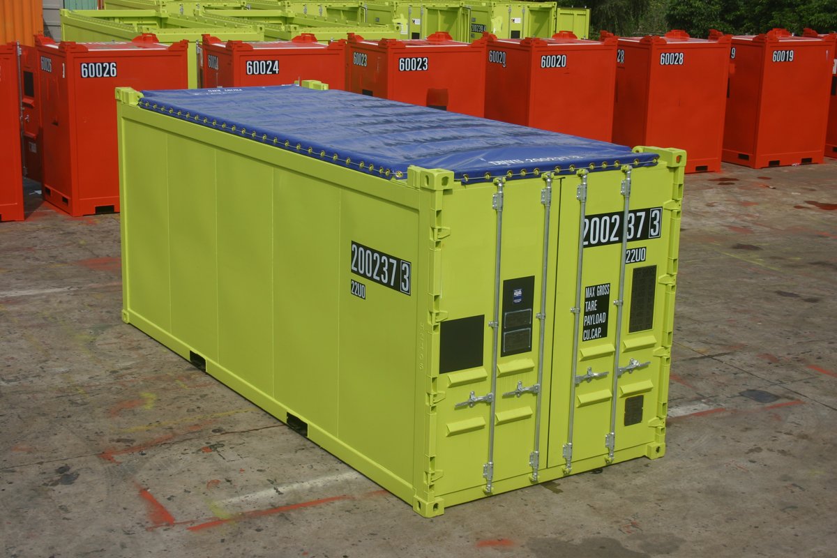B9 Mechanical Services 20 ft offshore container (open top), 20 ft offshore container (closed top)