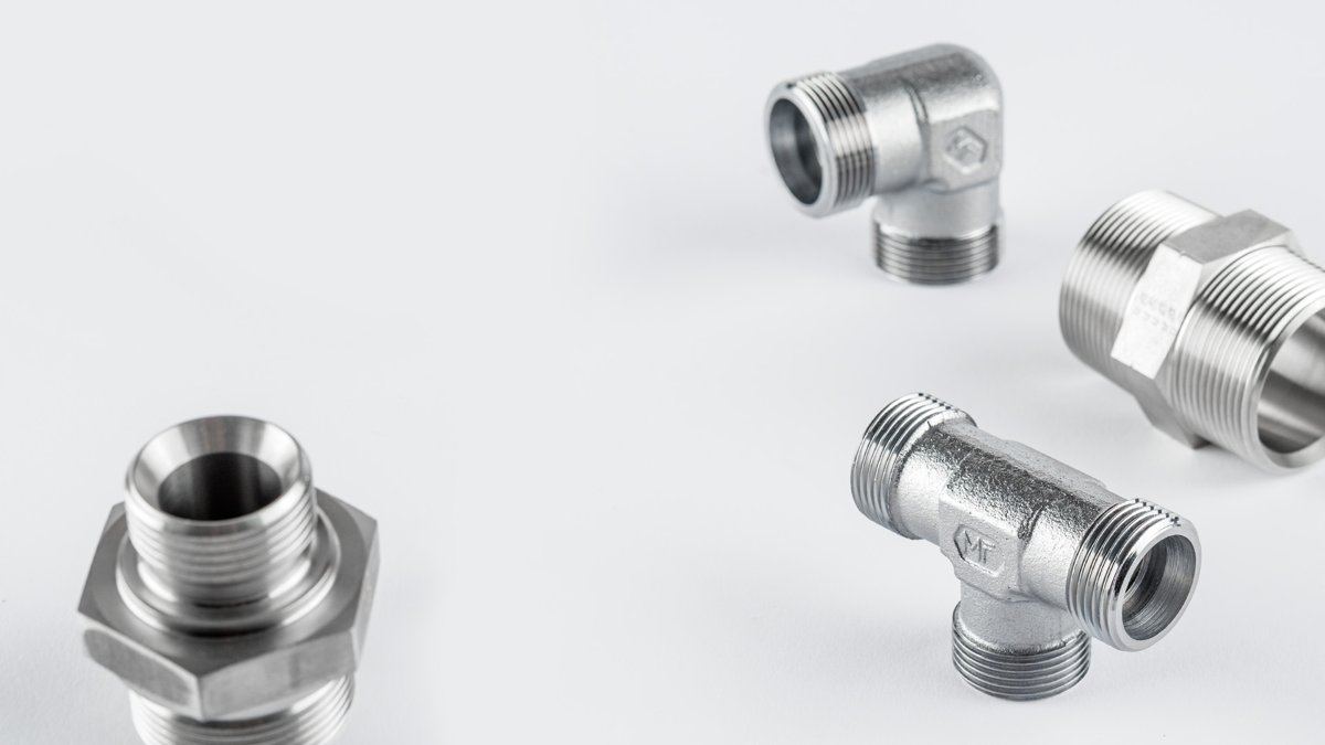 Volz Gruppe 37° flare couplings acc. to ISO8434-2 and SAE J514. JIC fittings
