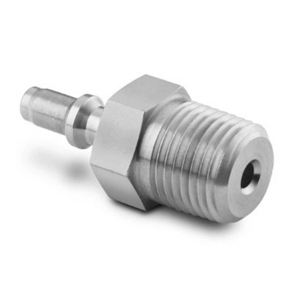Swagelok Miniatur-Schnellkupplungsstecker, nicht absperrend, Edelstahl, Cv 0,06, 1/8 Zoll NPT-Außengewinde