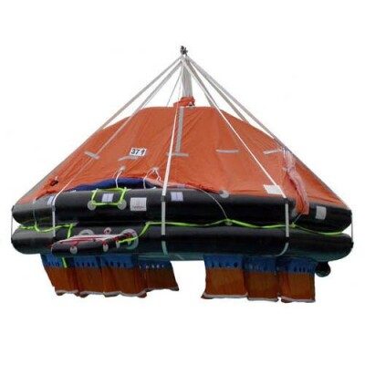 Survitec Group 37 man davit-launched automatically self-righting inflatable liferaft. / Trademarks: SURVITEC, ENDURA, CREWSAVER, ELLIOT, DSB, SURVITECZODIAC, RFD, SSP, BRUDE, RFD TOYO