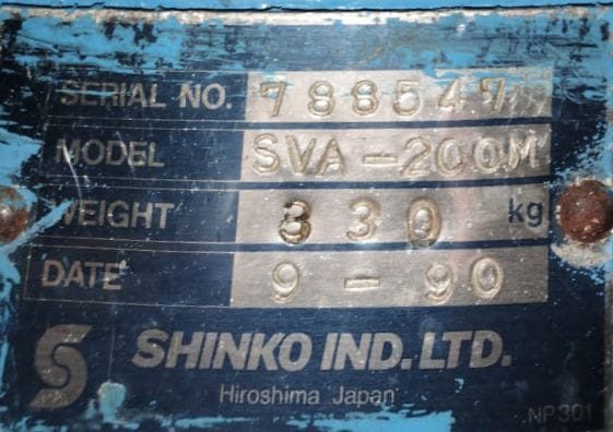 Shinko Industries SVA 200/60