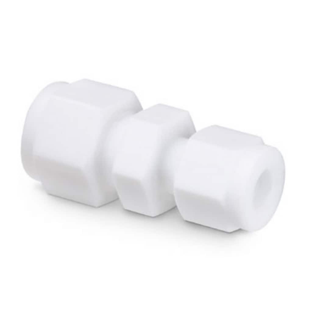 Swagelok PTFE Swagelok Tube Fitting, Reducing Union, 3/8 in. x 1/4 in. Tube OD
