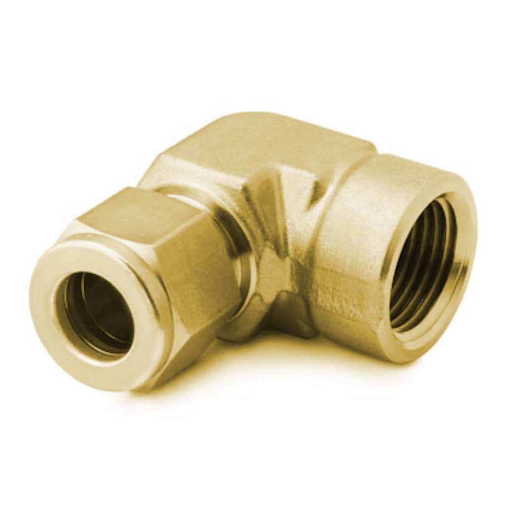 Swagelok Brass Swagelok Tube Fitting, Female Elbow, 1/4 in. Tube OD x 3/8 in. Female NPT