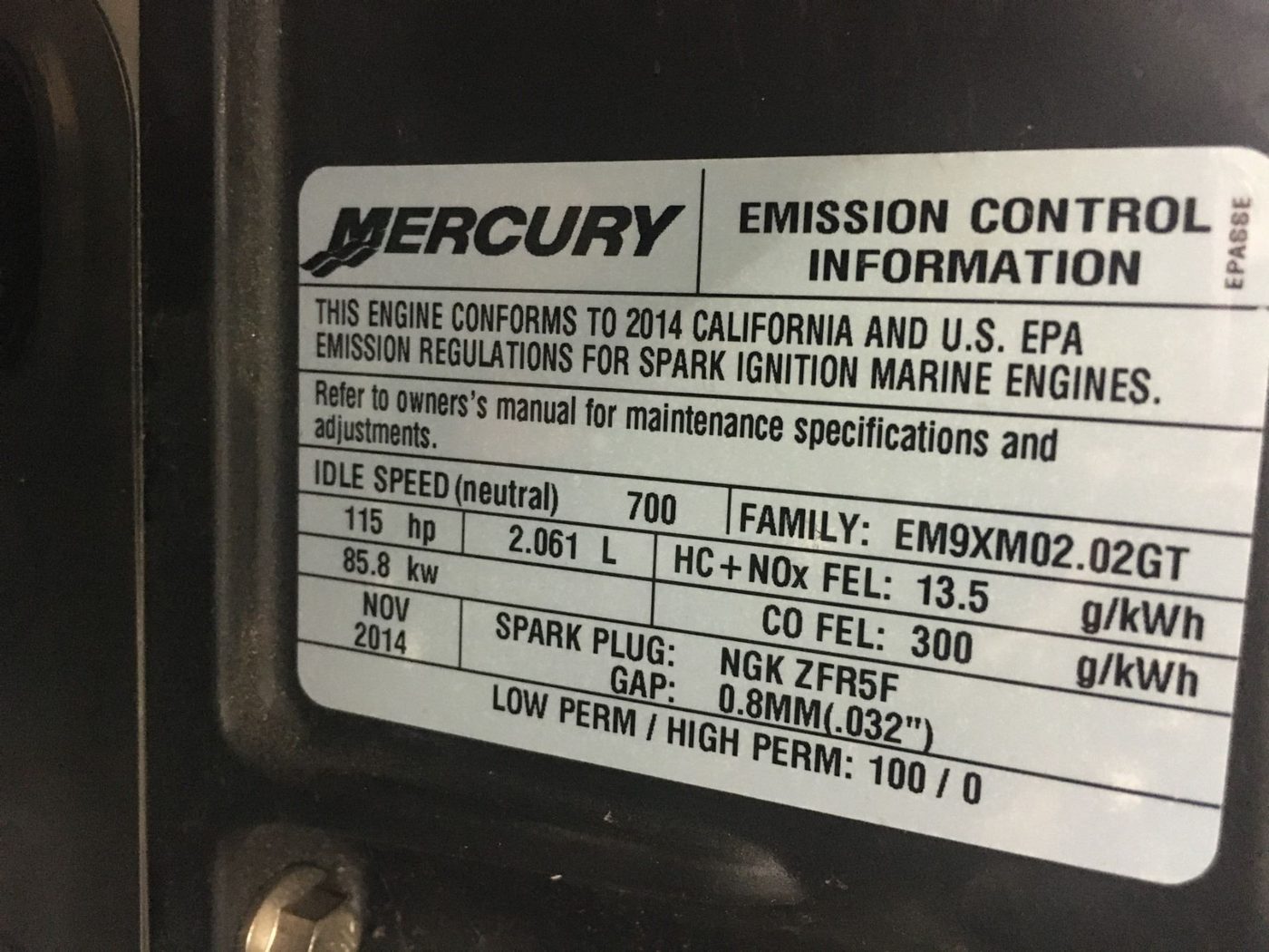 Mercury Marine SM9XM02.02GT