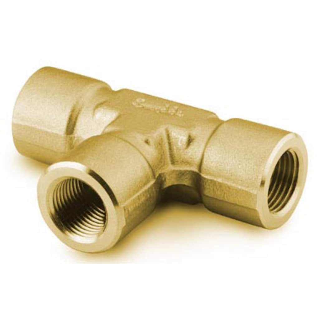 Swagelok Brass Pipe Fitting, Tee, 1/2 in. Female NPT