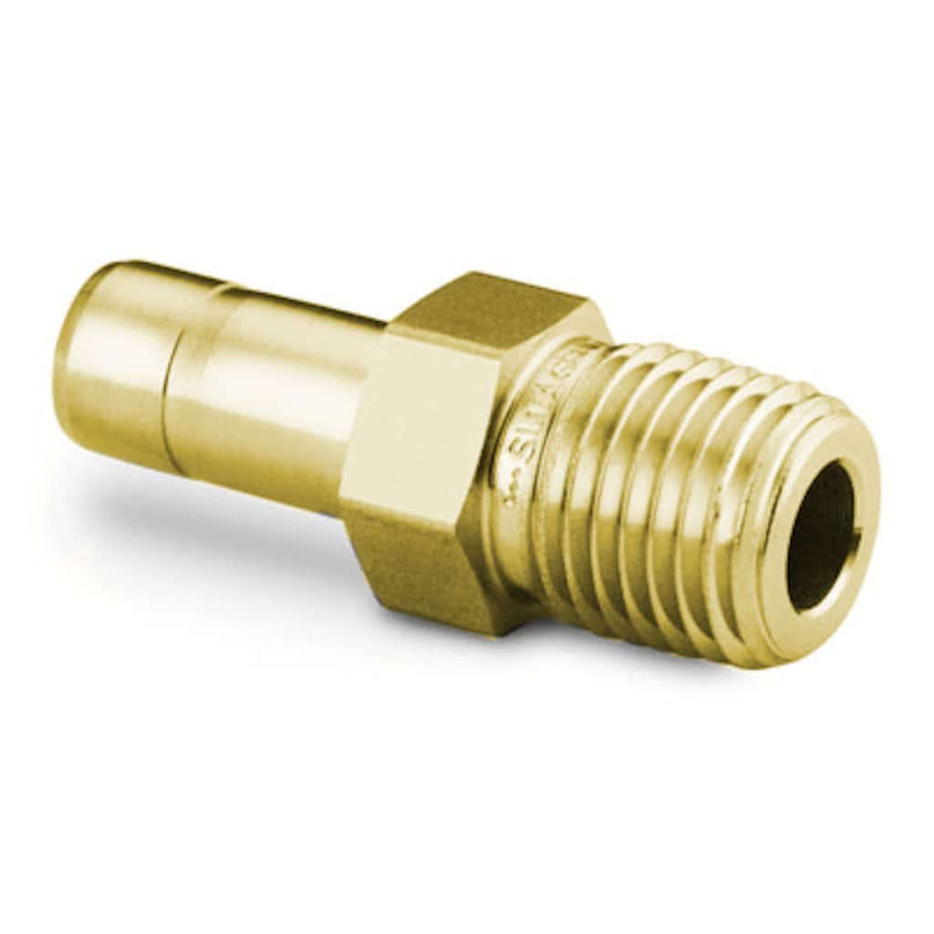 Swagelok Brass Swagelok Tube Fitting, Male Tube Adapter, 3/8 in. Tube OD x 1/4 in. Male NPT