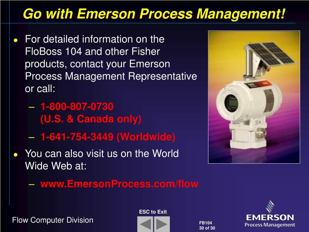 Emerson FloBoss 104