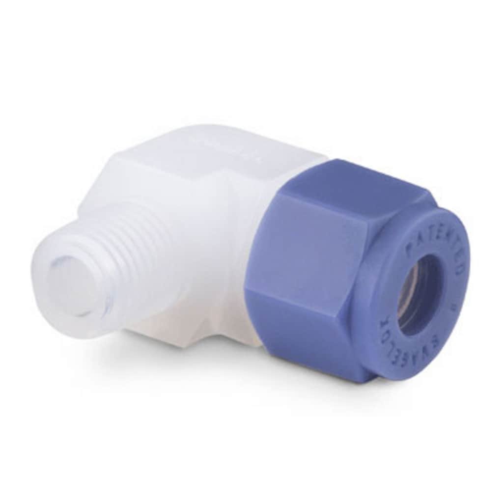 Swagelok PFA Swagelok Tube Fitting, 90° Male Elbow, 1/2 in. Tube Fitting x 1/2 in. Male NPT