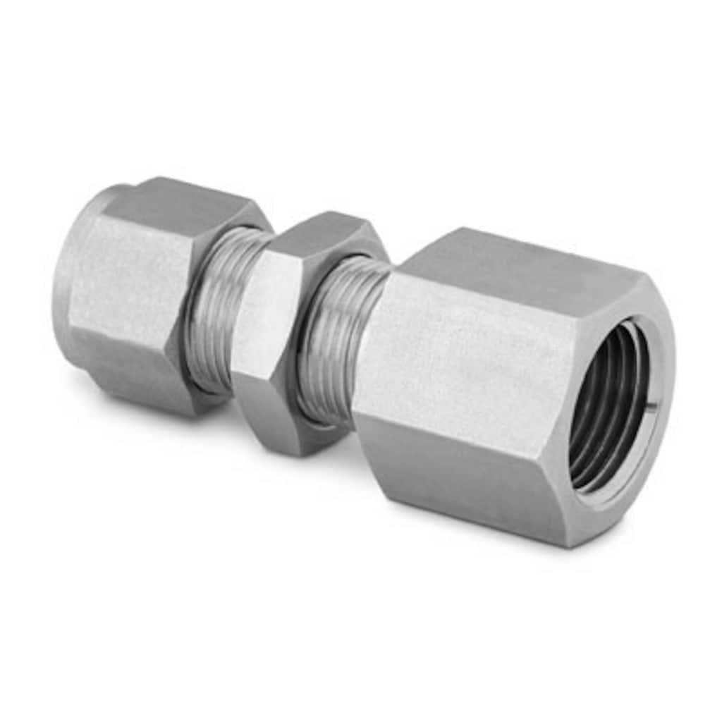Swagelok Raccord pour tube Swagelok en acier inoxydable, connecteur femelle passe-cloison, diam. ext. tube 1/2 po x taraudage NPT 3/8 po