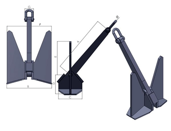 YAPAS Zincir ve Dogme San. Tic. Ltd. Sti. HHP-YP-POWER ANCHOR 90kg - 10125kg, YP14 HHP ANCHOR 90kg - 10125kg