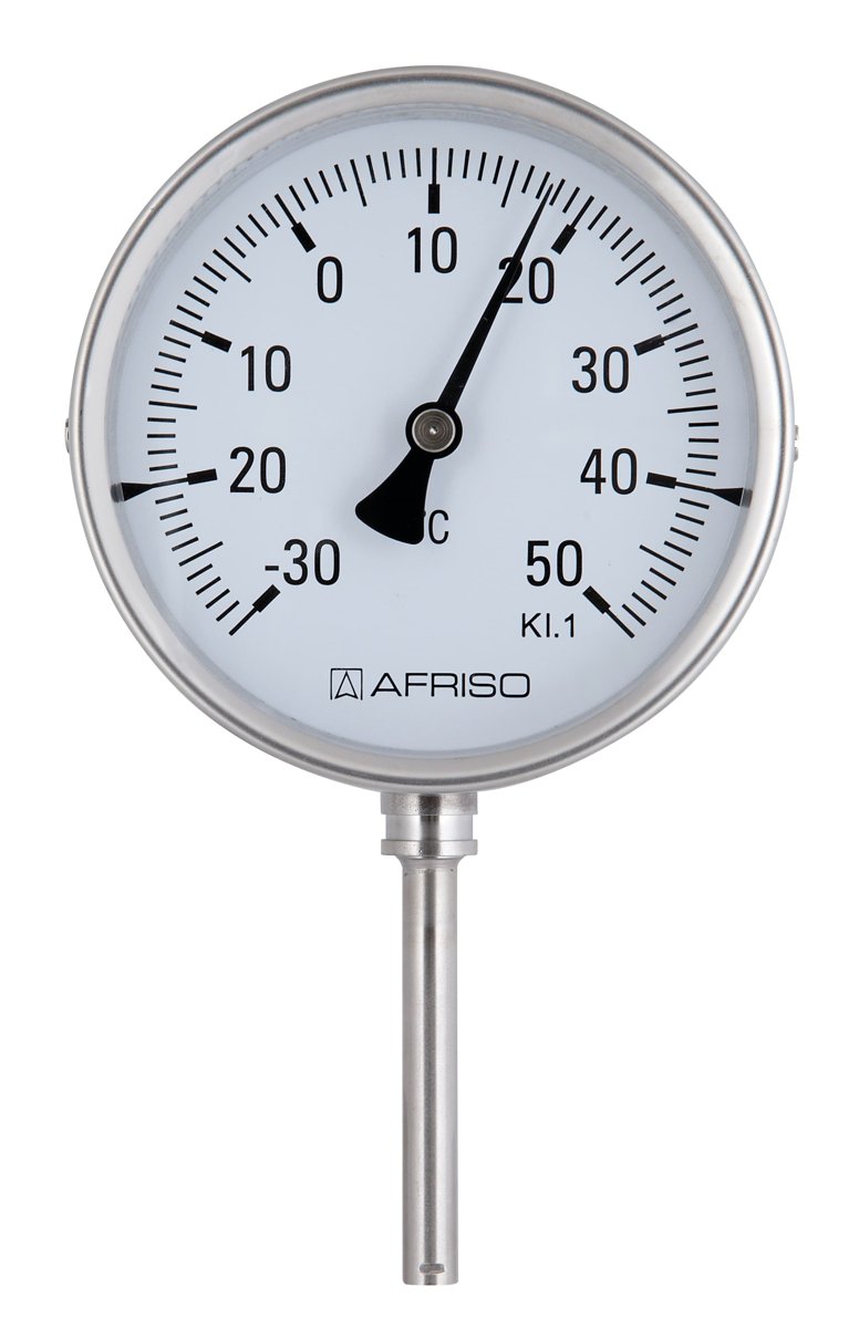 AFRISO bimetal stainless steel thermometer BiTh 100 E | 66355312AFG4D8