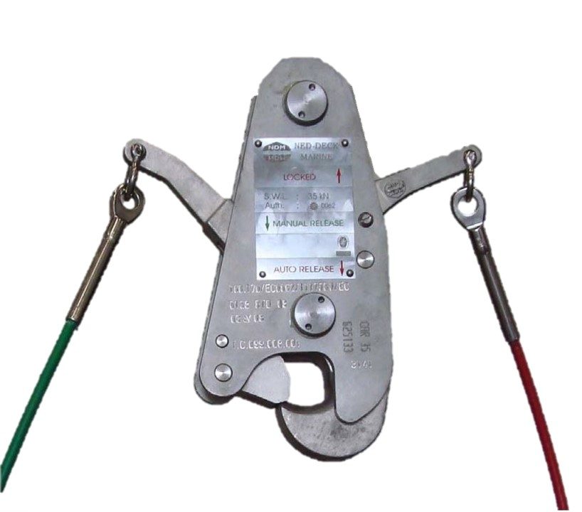 Palfinger Marine Netherlands Off-Load Release Mechanism for Rescue Boats launched by a single fall, Type: CAR-F 35 (1138Q/25 - 1162Q/25)