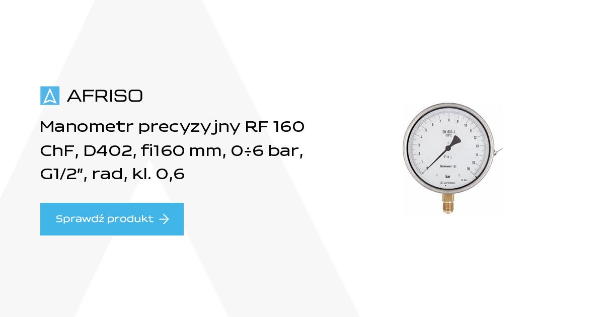 AFRISO Precision Bourdon tube pressure gauges RF160ChF | 85714402