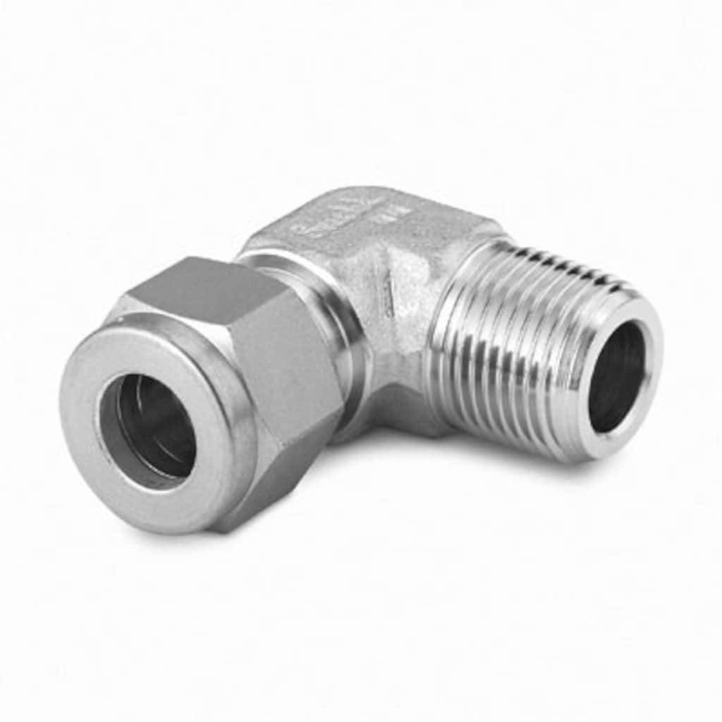 Swagelok Stainless Steel Swagelok Tube Fitting, Male Elbow, 10 mm Tube OD x 1/8 in. Male NPT