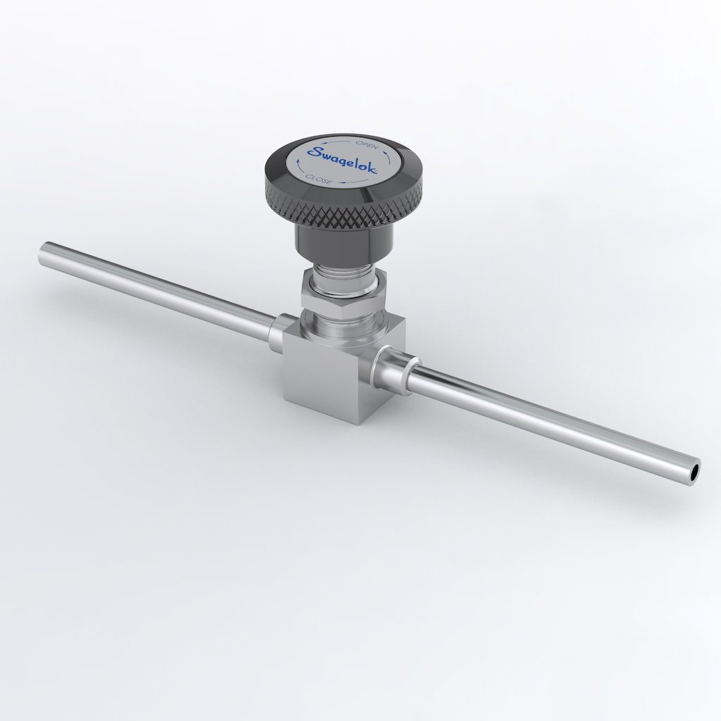 Swagelok Stainless Steel Bellows Sealed Valve, Welded, SS Stem Tip, 1/4 x 0.049 x 3 in. Tube Extension