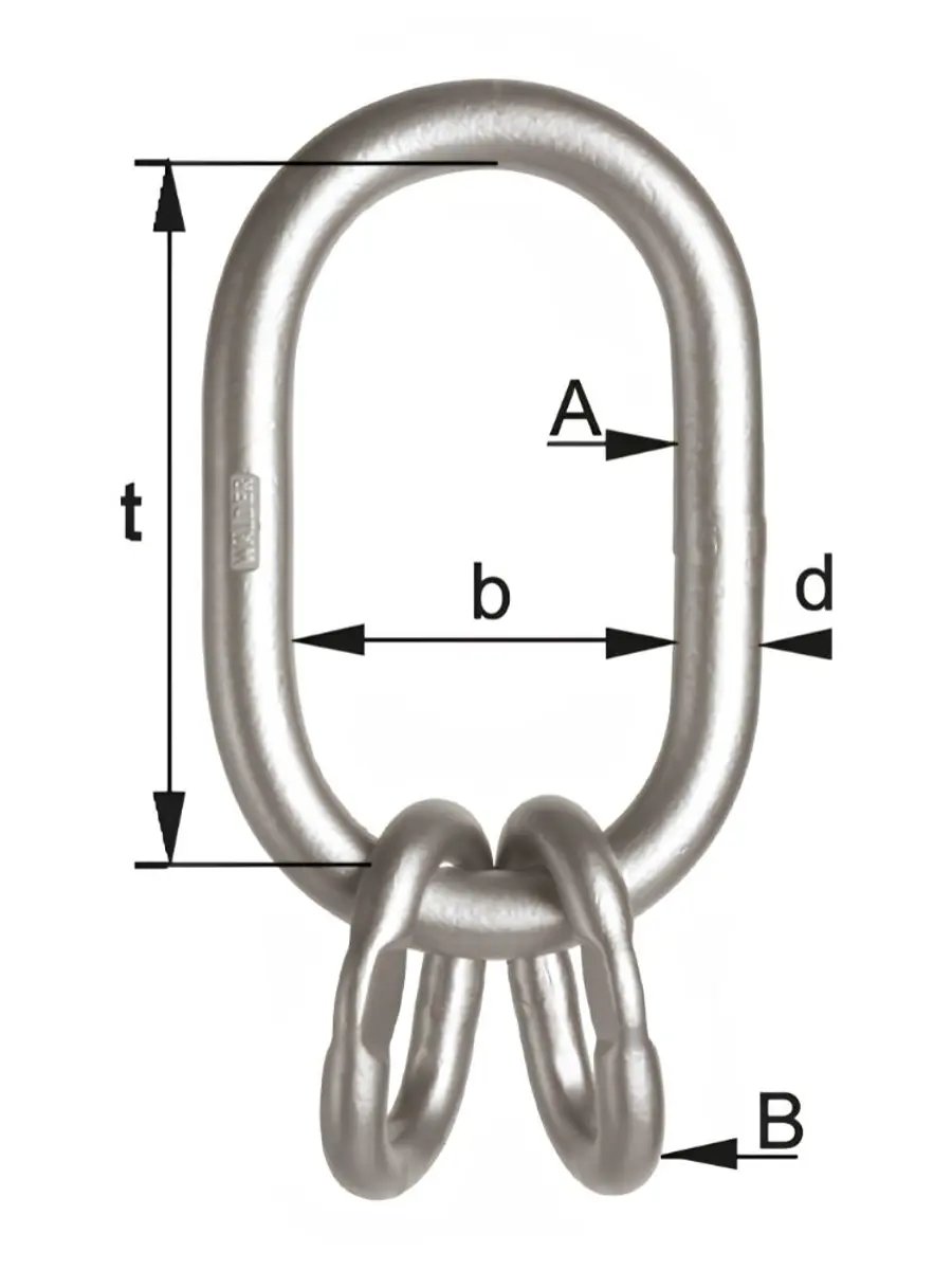 Nøsted Masterlinks, "B-løkker standard" and Quad Assemblies, "Løftehoder st