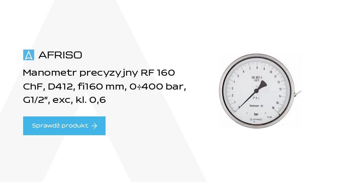 AFRISO Precision Bourdon tube pressure gauges RF160ChF | 85723412