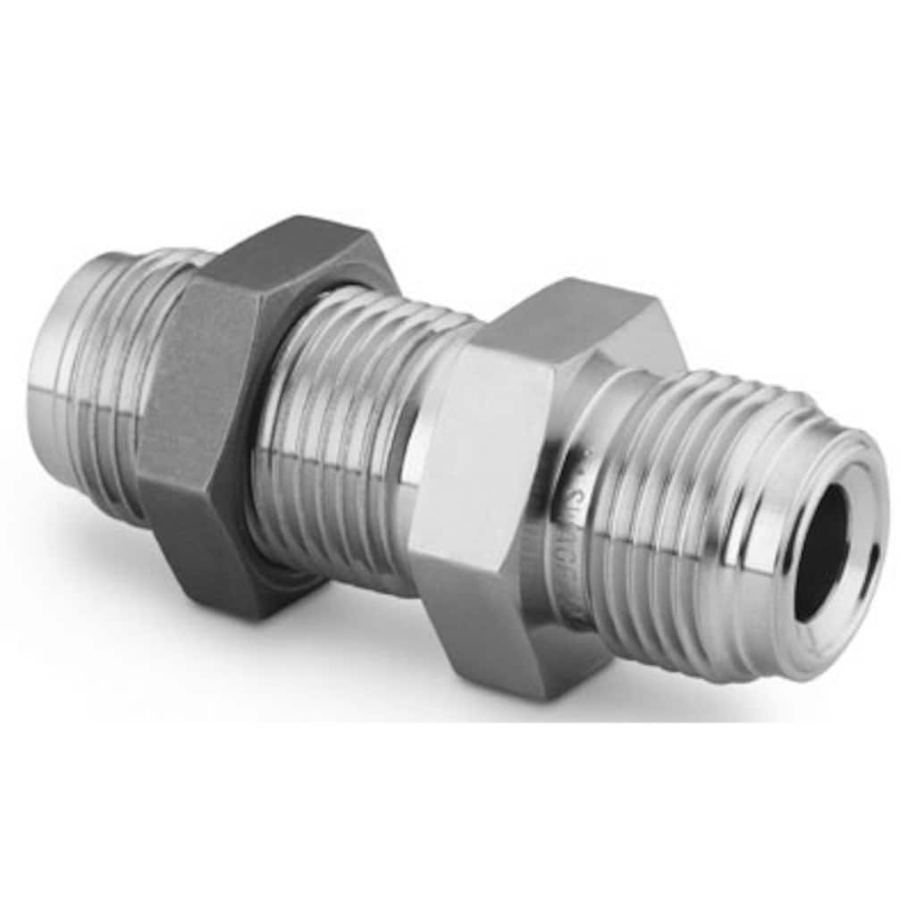 Swagelok 316 Stainless Steel VCR Face Seal Fitting, 1/4 in. Bulkhead Union Body