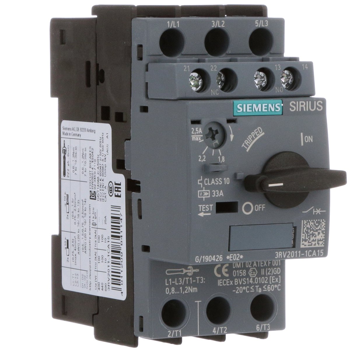 Siemens Marine 3RV2 S00 2.5A 690V Marine