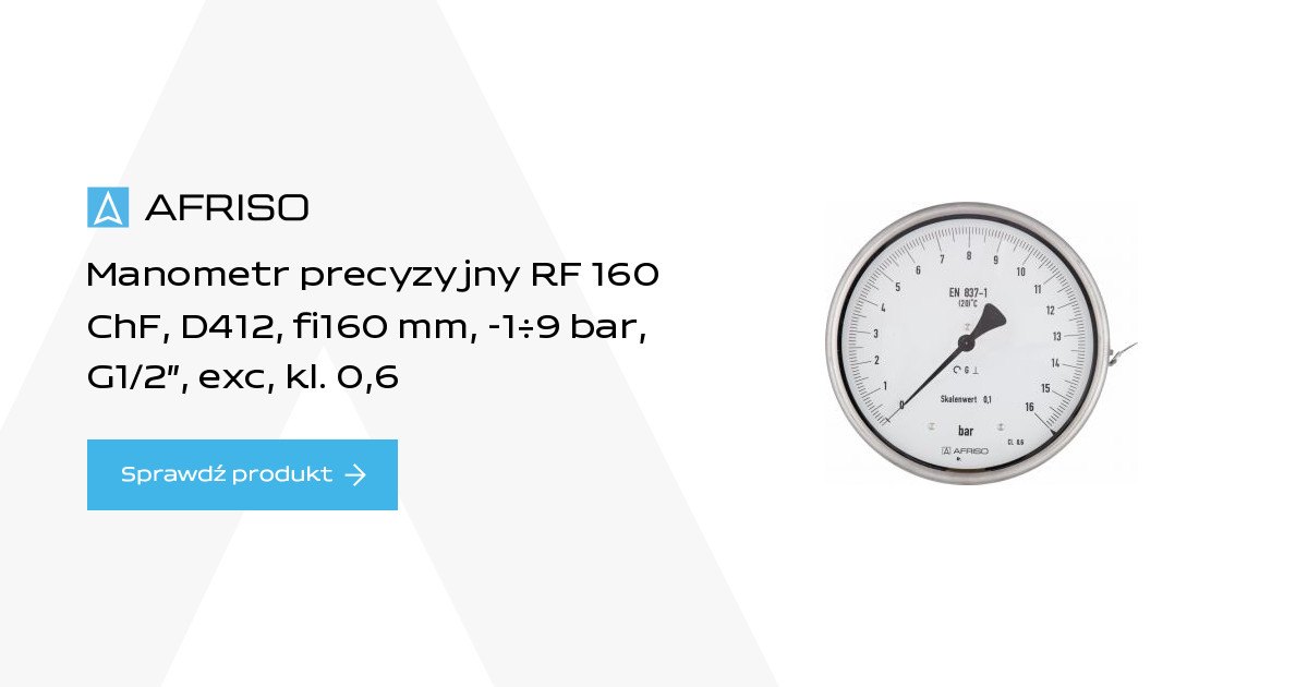 AFRISO Precision Bourdon tube pressure gauges RF160ChF | 85706412