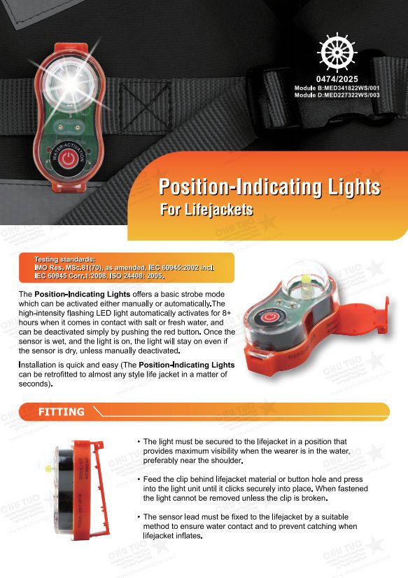 Ideas Connected Limited LR23292856UKMB - Position-Indicating Lights for Life-saving Appliances: For Lifejackets - CS-SL3-WS3 LR23215023UKMB -Position-Indicating Lights for Life-saving Appliances: For Lifejackets - CS-CL2 (CS-SL3-WS3)