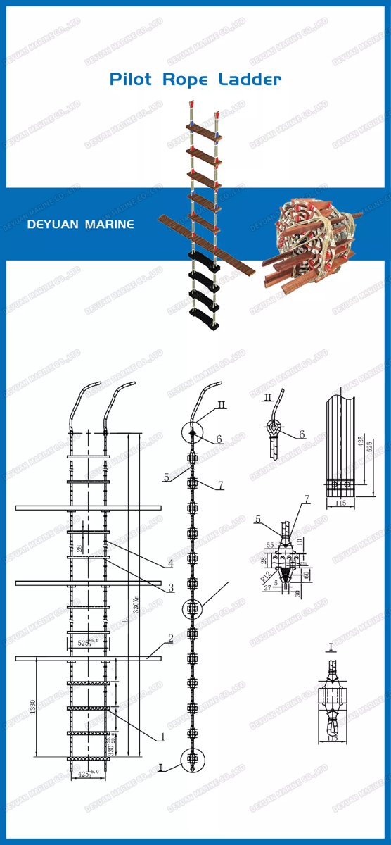 Jiangyan City Marine Outfitting Pilot ladder ISO799-1-S6-L3 to ISO799-1-S54-L3+
