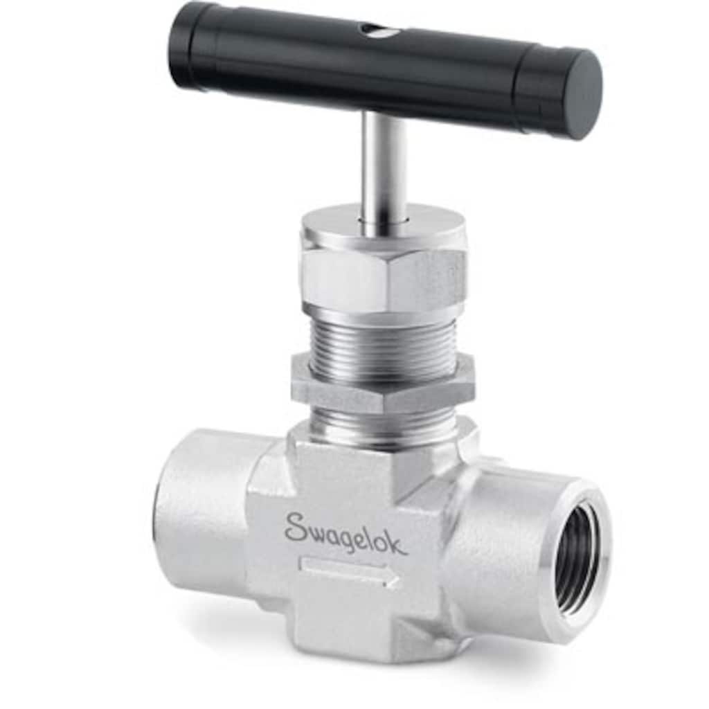 Swagelok Stainless Steel Integral Bonnet Needle Valve, 1.80 Cv, 1/2 in. Female ISO Tapered, Regulating Stem