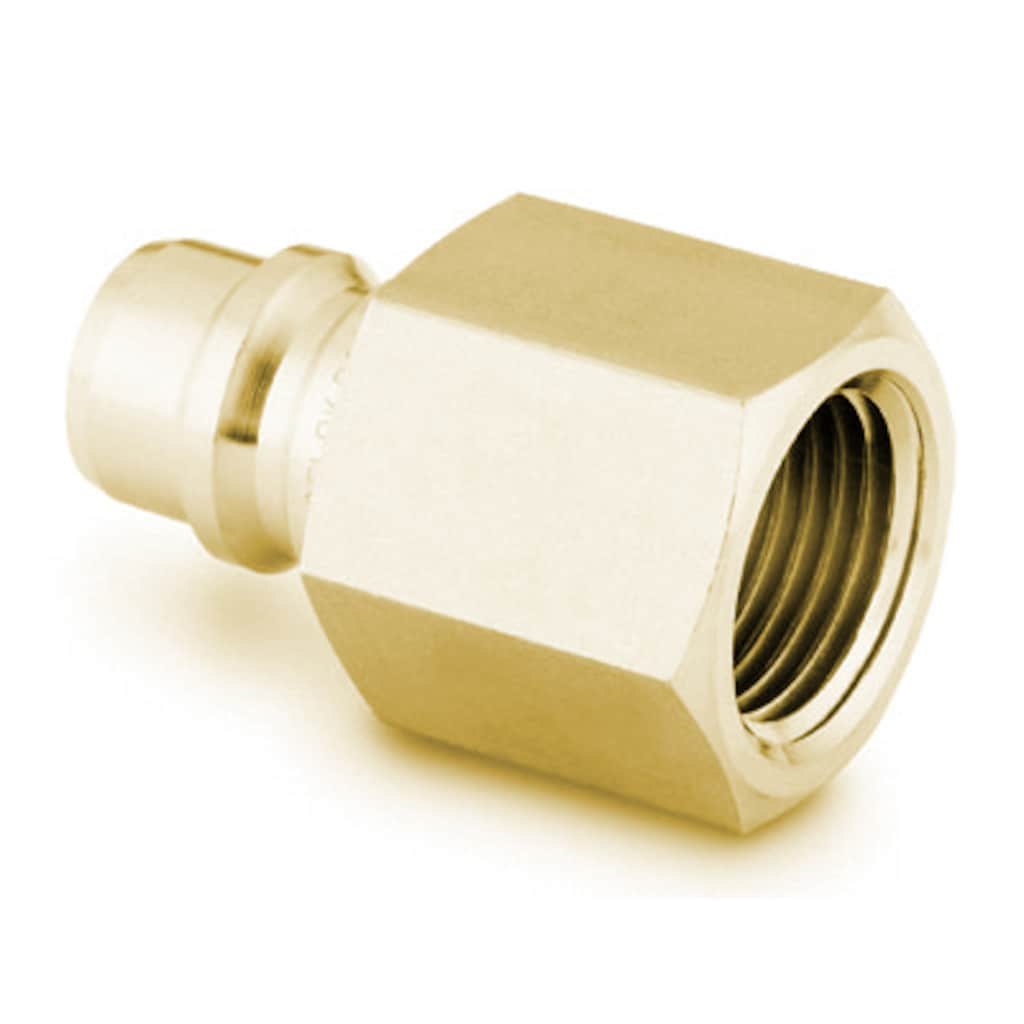 Swagelok Brass Full Flow Quick Connect Stem without Valve, 11.5 Cv, 1/2 in. Female NPT