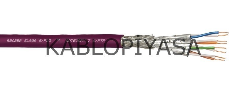 Recber Kablo SL900 S/F23 LSZH-SHF1 UV Protected Category 7 S/FTP 4PR AWG23 (included SHF2), SL900 S/F23 Stranded LSZH-SHF1 UV Protected Category 7 S/FTP 4PR AWG23/7 (included SHF2)