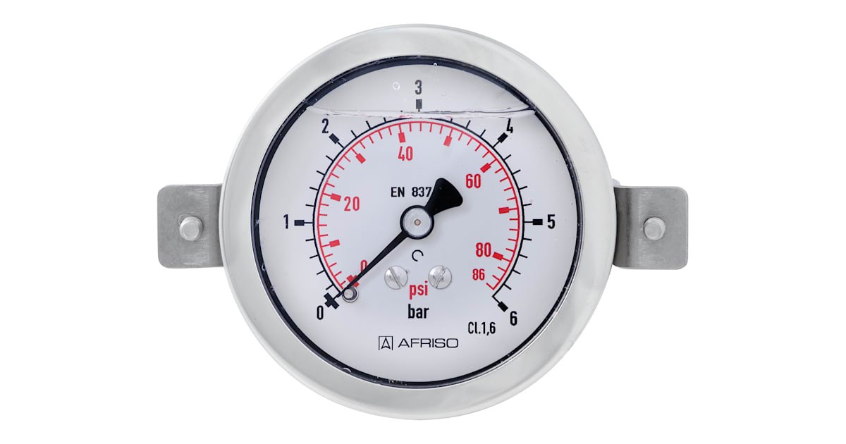 AFRISO Glycerine filled Bourdon tube pressure gauges RF63Gly | 85105711