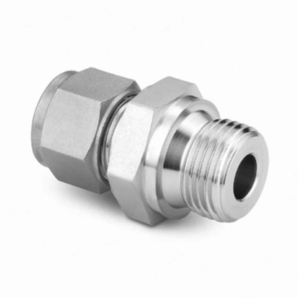 Swagelok Stainless Steel Swagelok Tube Fitting, Male Connector, 12 mm Tube OD x 3/4 in. Male ISO Parallel Thread, Straight Shoulder