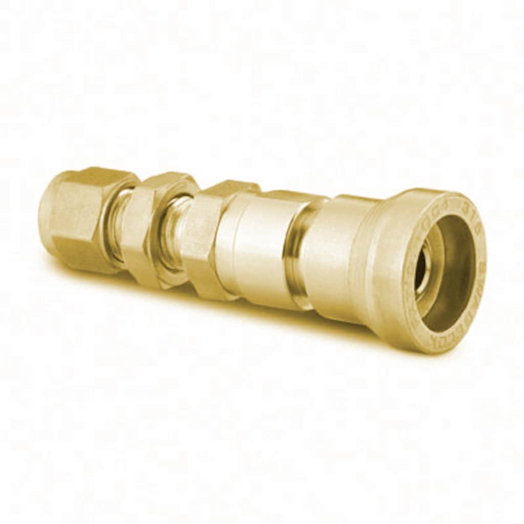 Swagelok Brass Instrumentation Quick Connect Body, 0.5 Cv, 3/8 in. Swagelok Bulkhead Tube Fitting