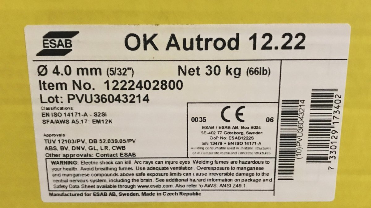 ESAB OK Autrod 12.22 / OK Flux 10.71