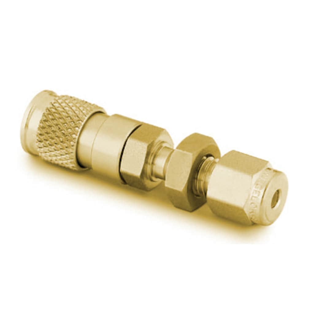 Swagelok Brass Miniature Quick Connect Body, 0.05 Cv, 1/8 in. Swagelok Bulkhead Tube Fitting