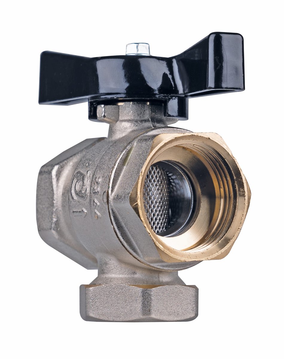 AFRISO ball valve KH 01 H DFVFM G1 female with filter and magnet, nickel-plated | 40956