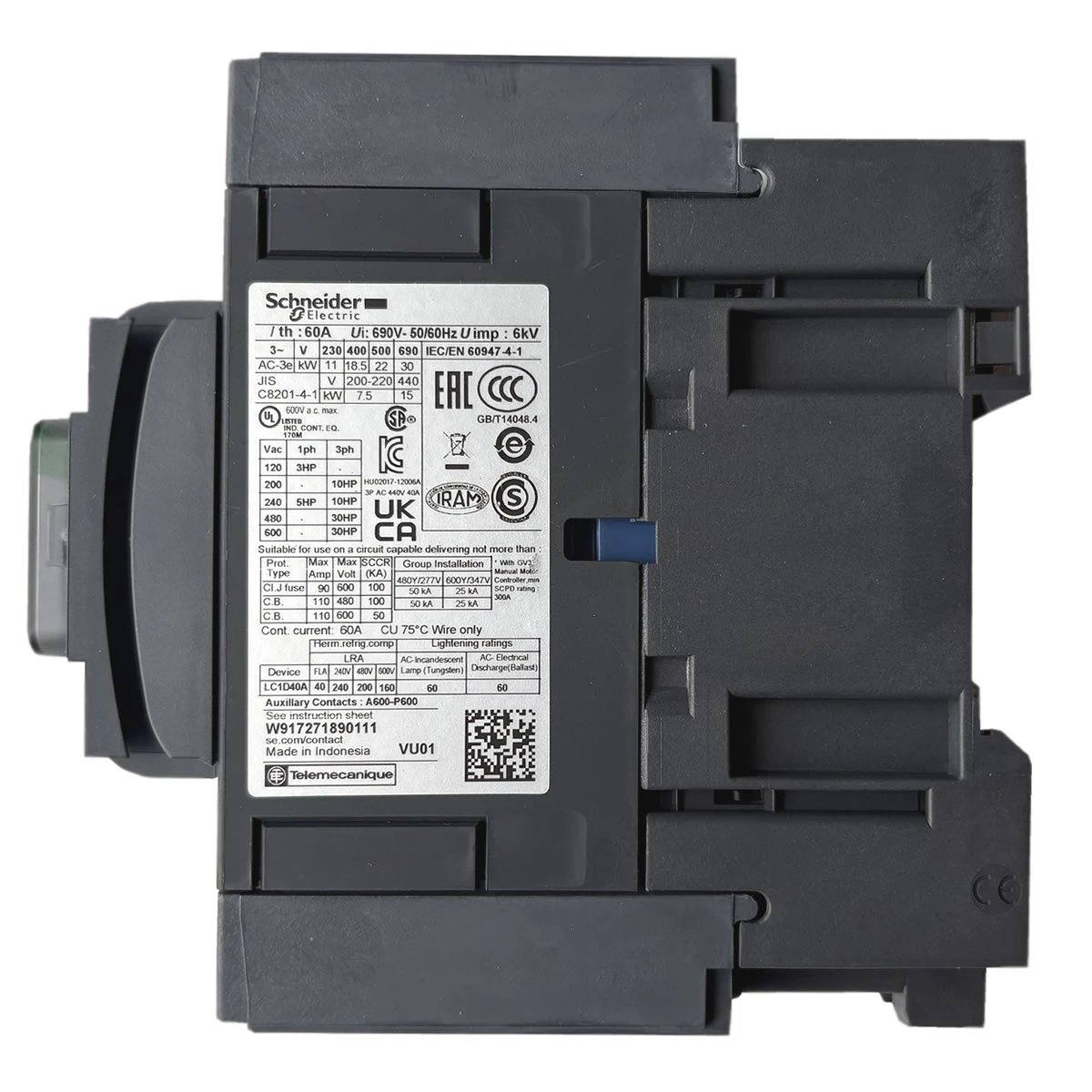 Schneider Electric Industries S.A.S. LC1D40A, LC2D40A, LC1D50A, LC2D50A, LC1D65A, LC2D65A,LC1D80A, LC2D80A, LC1DT60A, LC1DT80A